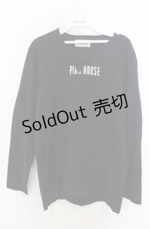 画像: PINK HOUSE / リボン使いカットソー L クロ O-26-01-23-018-LO-TO-OW-OS