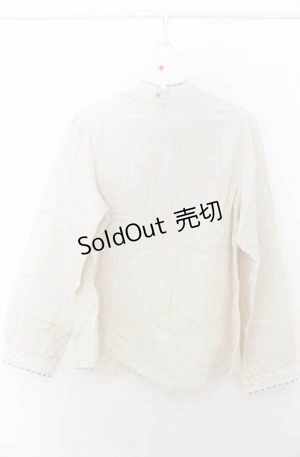 画像2: an another angelus / レース使いスタンドカラーブラウス F アイボリー O-26-01-23-032-CA-BL-OW-OS (2)