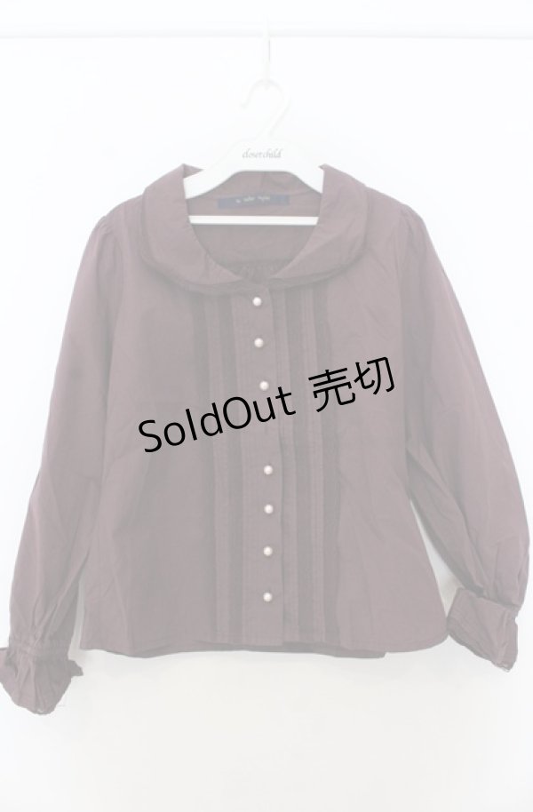 画像1: an another angelus / ピンタックパールボタンブラウス F ワイン O-26-01-23-034-CA-BL-OW-OS (1)