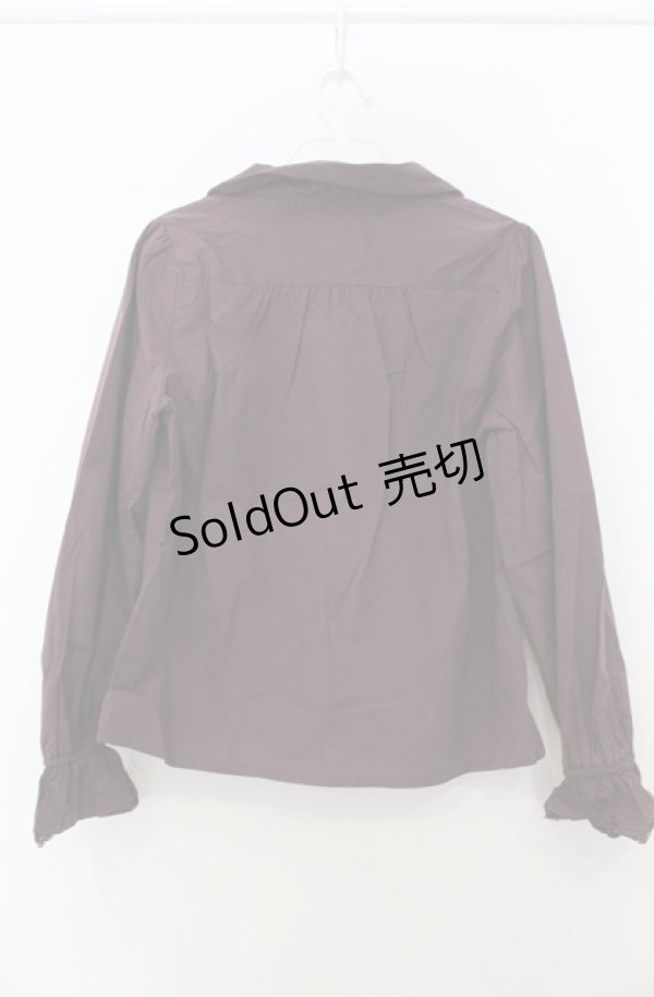 画像2: an another angelus / ピンタックパールボタンブラウス F ワイン O-26-01-23-034-CA-BL-OW-OS (2)