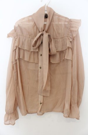 画像: axes femme NOSTALGIE / シアーボウタイブラウス F ベージュ O-26-01-23-037-AX-BL-OW-ZT188
