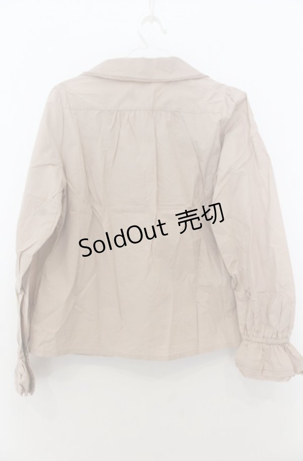 画像2: an another angelus / ピンタックパールボタンブラウス F ベージュ O-26-01-23-038-CA-BL-OW-ZT604 (2)