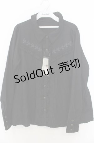 画像: axes femme / バラ刺繍入りシャツ L クロ O-26-01-23-039-AX-BL-OW-OS