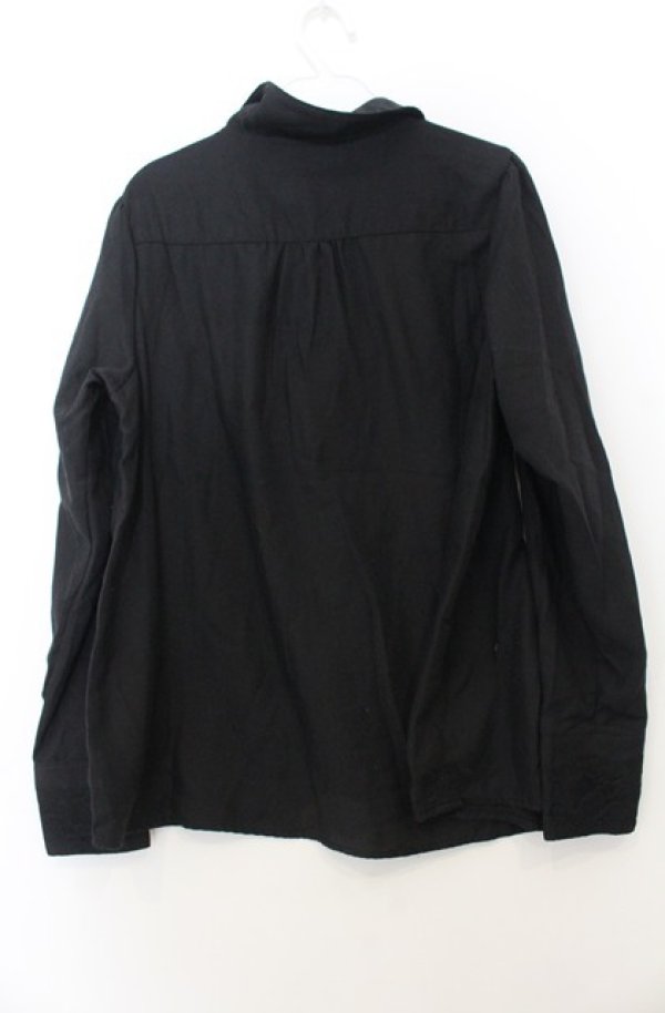 画像2: axes femme / バラ刺繍入りシャツ L クロ O-26-01-23-039-AX-BL-OW-OS (2)