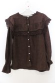 画像1: axes femme / ビッグ襟ブラウス M ブラウン O-26-01-23-041-AX-BL-OW-OS (1)