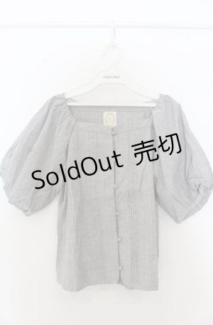 画像: F i.n.t / ボリュームスリーブコルセットブラウス F グレー O-26-01-23-046-0-BL-OW-ZT181