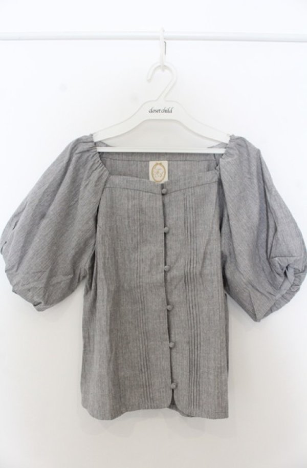 画像1: F i.n.t / ボリュームスリーブコルセットブラウス F グレー O-26-01-23-046-0-BL-OW-ZT0127G (1)