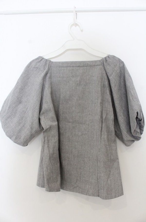 画像2: F i.n.t / ボリュームスリーブコルセットブラウス F グレー O-26-01-23-046-0-BL-OW-ZT0127G (2)