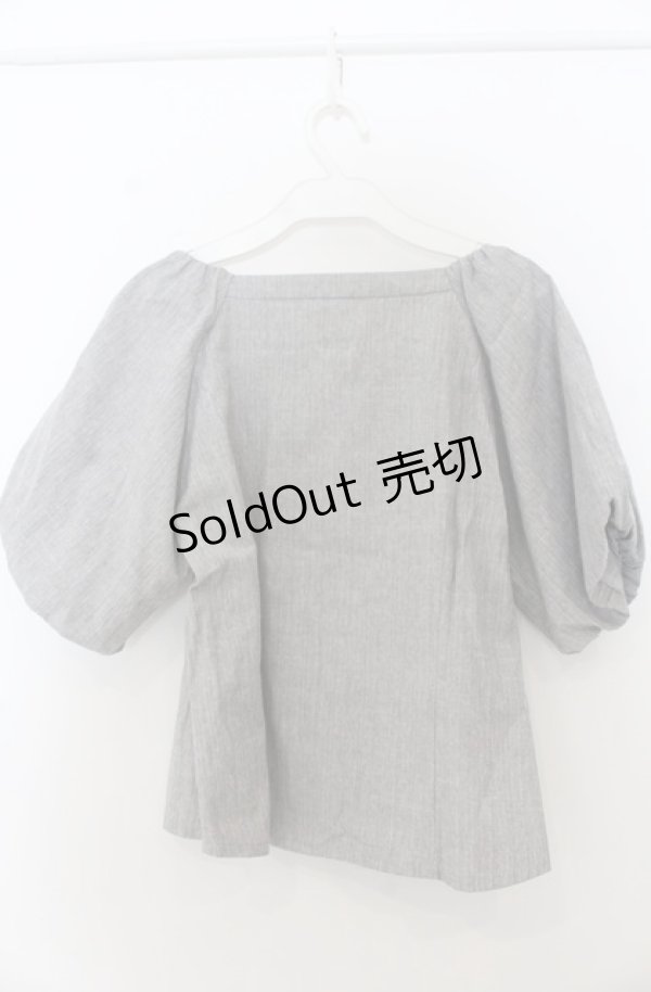 画像2: F i.n.t / ボリュームスリーブコルセットブラウス F グレー O-26-01-23-046-0-BL-OW-ZT181 (2)