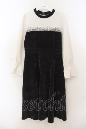 画像: axes femme POETIQUE / コーデュロイ切り替えワンピース M グレー×キナリ O-26-01-24-029-AX-OP-OW-ZT0126D