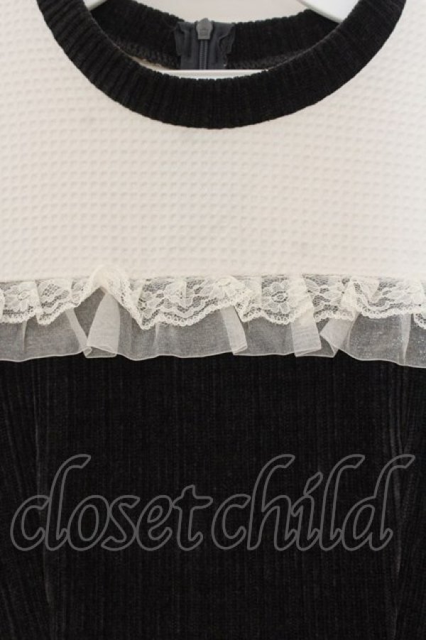 画像2: axes femme POETIQUE / コーデュロイ切り替えワンピース M グレー×キナリ O-26-01-24-029-AX-OP-OW-OS (2)