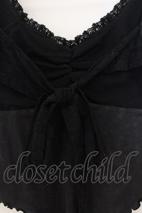 画像2: h.naoto Blood / 胸リボンプリントカットソー  ブラック（色褪せによりグレー） O-26-01-24-031-HN-TO-IG-OS (2)