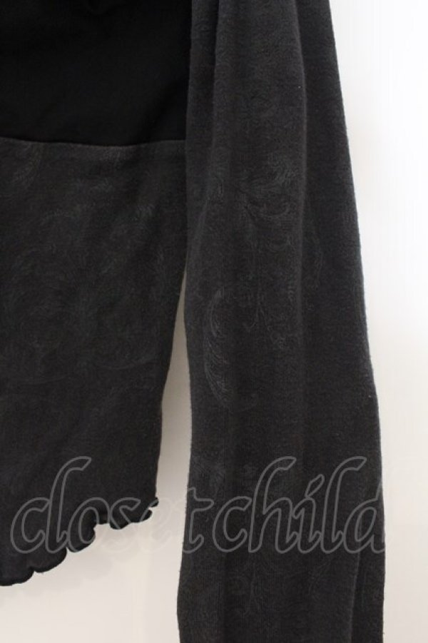 画像3: h.naoto Blood / 胸リボンプリントカットソー  ブラック（色褪せによりグレー） O-26-01-24-031-HN-TO-IG-OS (3)