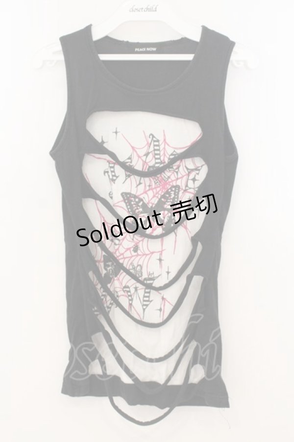 画像2: PEACE NOW / スパイダープリントダメージタンクトップ M ブラック×ホワイト O-26-01-24-032-PU-TO-IG-OS (2)