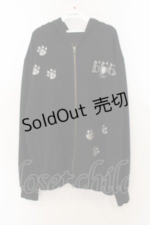 画像: h.NAOTO / CAT's 666猫耳パーカー  ブラック O-26-01-24-033-HN-TO-IG-OS