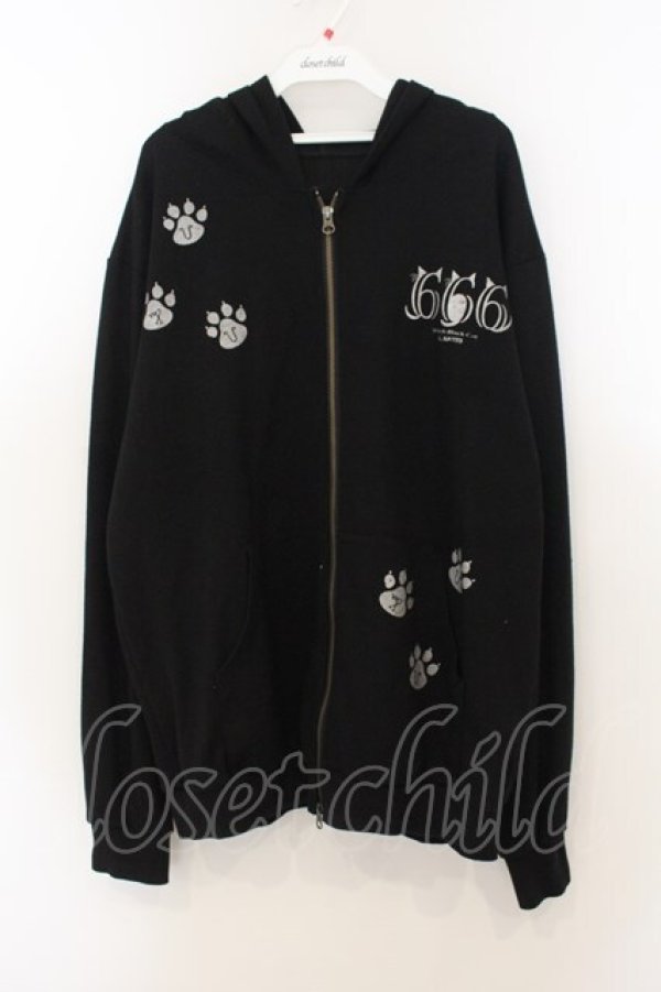 画像1: h.NAOTO / CAT's 666猫耳パーカー  ブラック O-26-01-24-033-HN-TO-IG-OS (1)