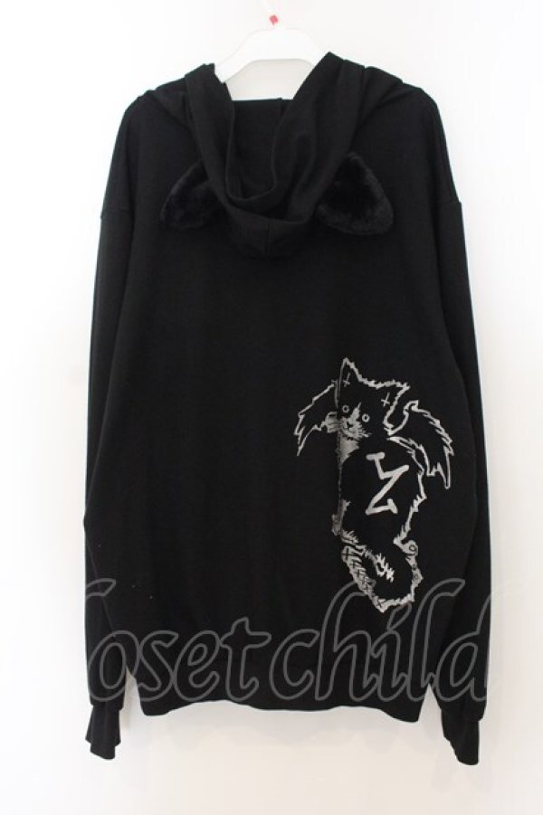 画像4: h.NAOTO / CAT's 666猫耳パーカー  ブラック O-26-01-24-033-HN-TO-IG-OS (4)