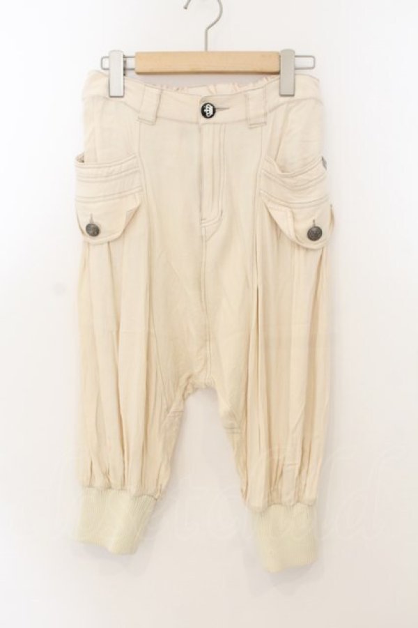 画像1: ALGONQUINS / ハーフカーゴサルエルパンツ  アイボリー O-26-01-24-034-AL-PA-IG-OS (1)