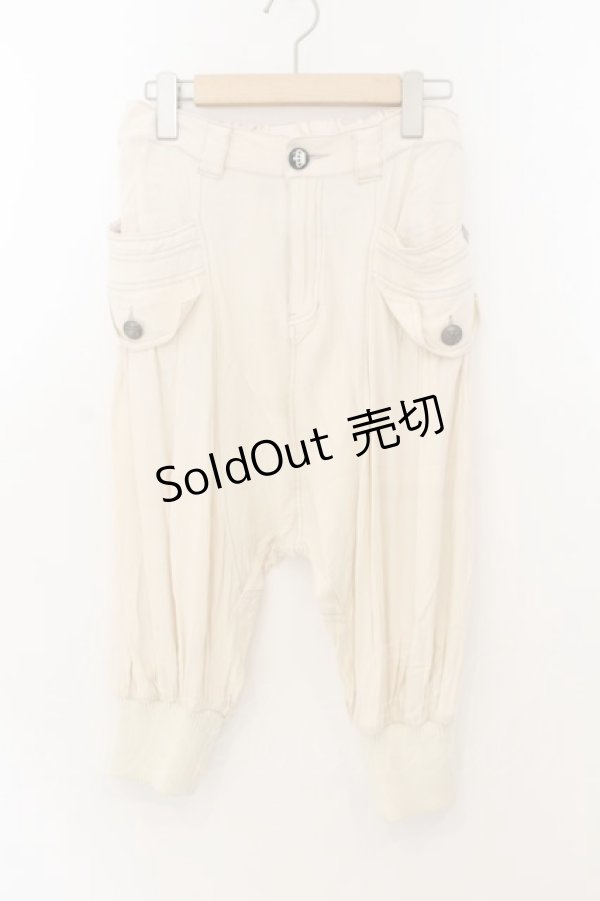 画像1: ALGONQUINS / ハーフカーゴサルエルパンツ  アイボリー O-26-01-24-034-AL-PA-IG-OS (1)
