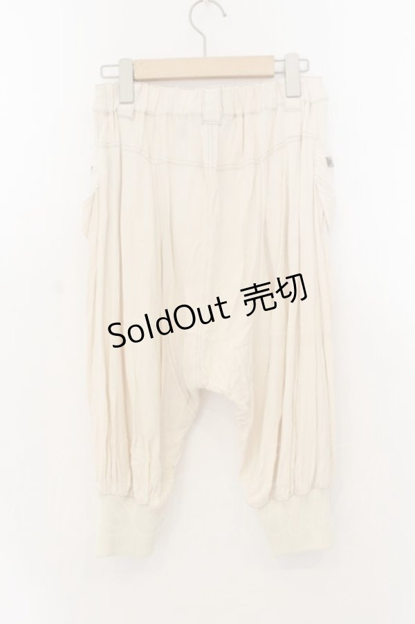 画像2: ALGONQUINS / ハーフカーゴサルエルパンツ  アイボリー O-26-01-24-034-AL-PA-IG-OS (2)