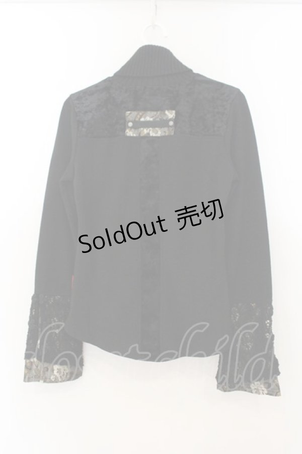 画像4: Ozz On / ベロア切り替えハイネックニット  ブラック O-26-01-24-036-OO-TO-IG-OS (4)