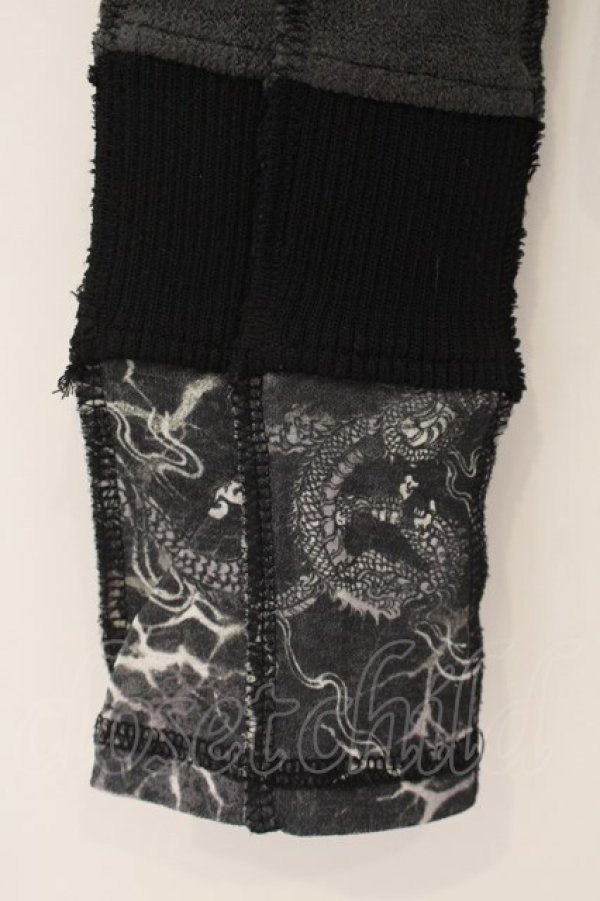 画像3: Ozz Croce / チャイナッボタン継ぎ接ぎハイネックニット  グレー O-26-01-24-037-OO-TO-IG-OS (3)