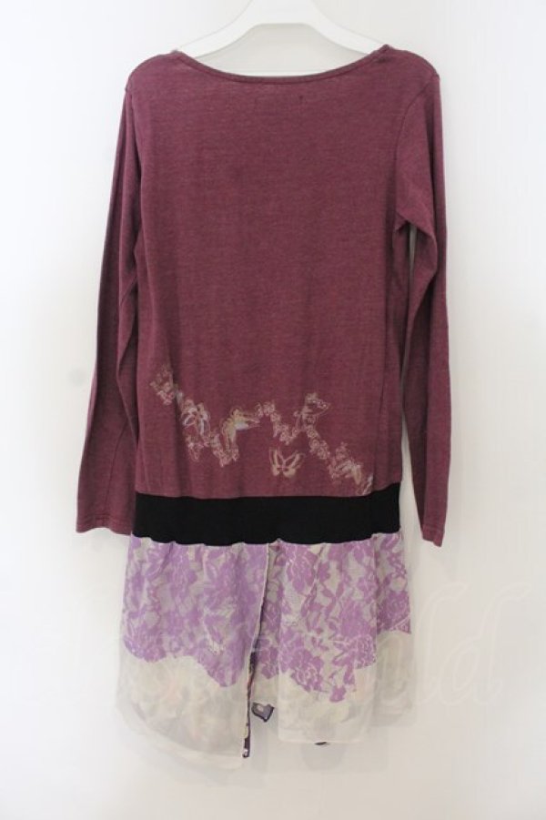 画像3: gouk / ニット楊柳切り替えワンピース  パープル系 O-26-01-24-004-GO-OP-IG-OS (3)