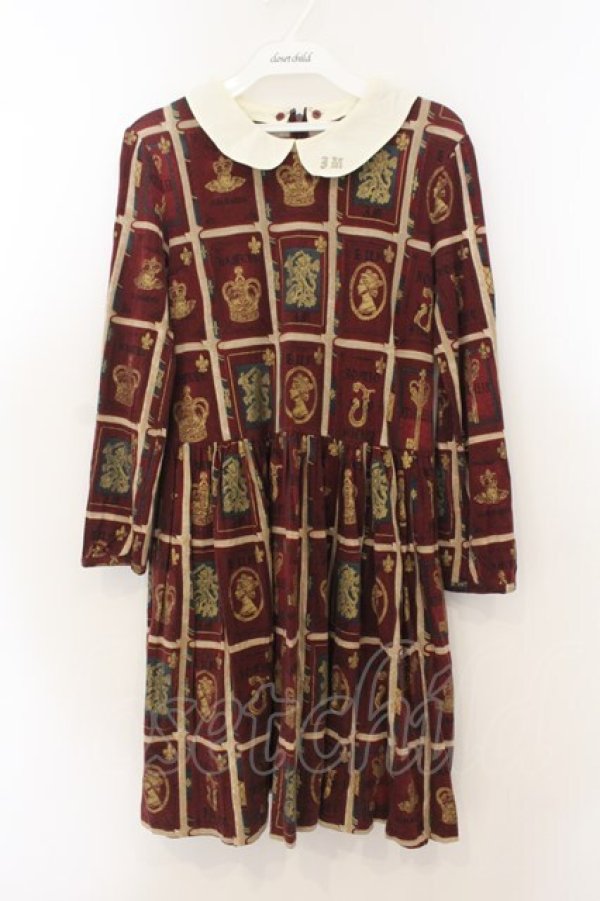 画像1: Jane Marple / ロイヤルライブラリーのミニワンピース M ワイン O-26-01-24-040-JM-OP-IG-OS (1)