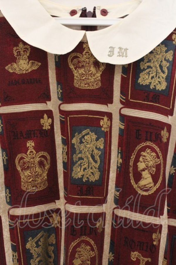 画像2: Jane Marple / ロイヤルライブラリーのミニワンピース M ワイン O-26-01-24-040-JM-OP-IG-OS (2)