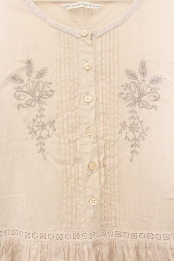 画像2: Jane Marple Dans Le Salon / 刺繍タックワンピース M アイボリー O-26-01-24-044-JM-OP-IG-OS (2)