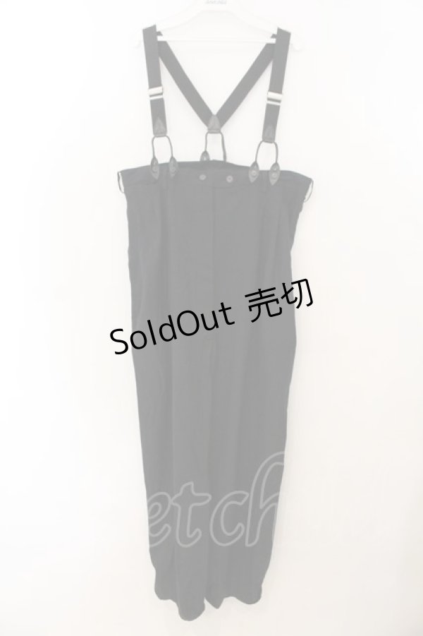 画像1: Jean Paul GAULTIER / パイソンサスペンダーサロペット 40 ブラック O-26-01-24-048-GO-OP-IG-OS (1)
