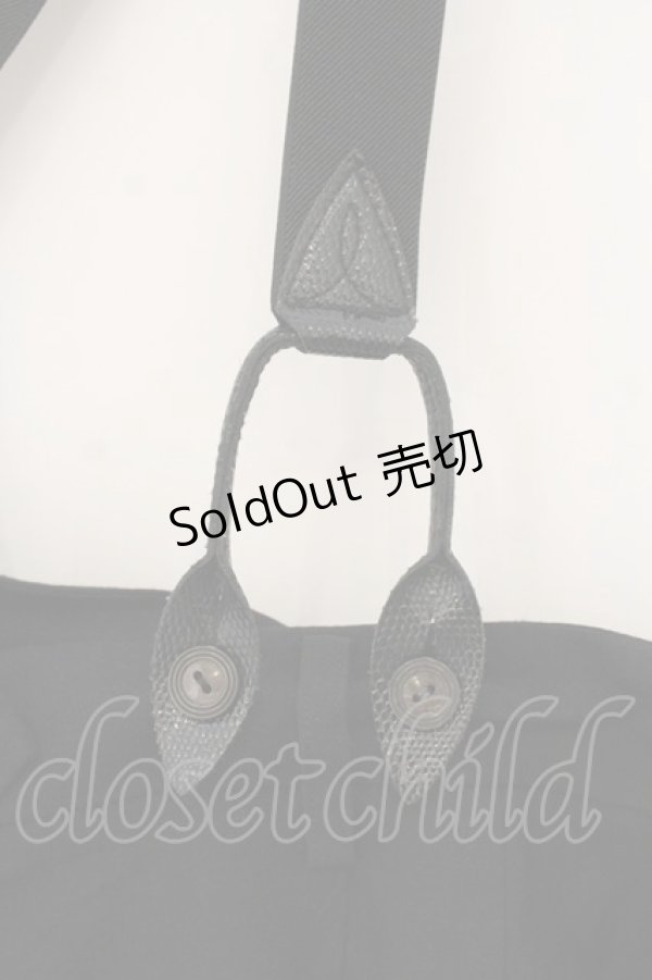 画像2: Jean Paul GAULTIER / パイソンサスペンダーサロペット 40 ブラック O-26-01-24-048-GO-OP-IG-OS (2)