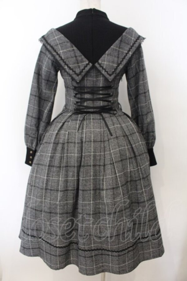 画像4: YeeYe / フォンテンブローワンピース S クロ×グレー O-26-01-24-050-EL-OP-IG-OS (4)