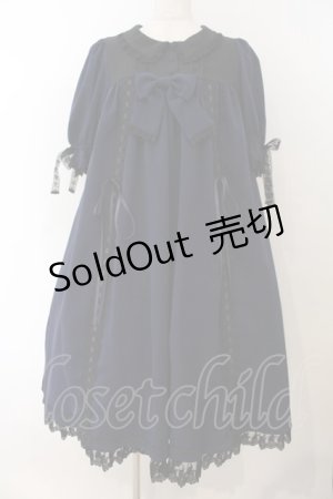 画像: ATELIER PIERROT / Amabile Puff Sleeve Dress  ネイビー O-26-01-24-052-EL-OP-OW-OS