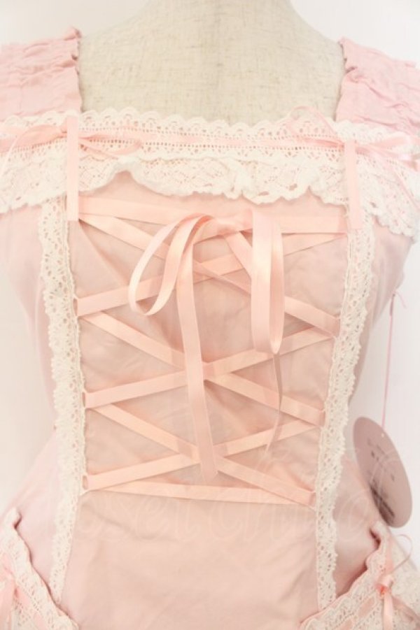 画像2: BABY,THE STARS SHINE BRIGHT / 裾スカラップジャンパースカート  ピンク O-26-01-24-054-BA-OP-OW-OS (2)