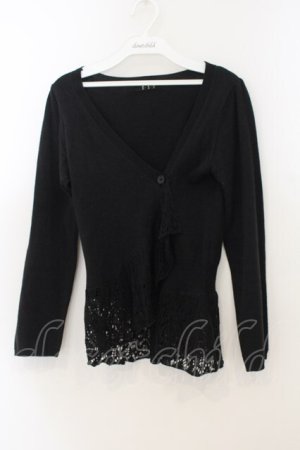 画像: BPN / 裾鍵編みボレロ M ブラック O-26-01-24-007-GO-TO-IG-OS