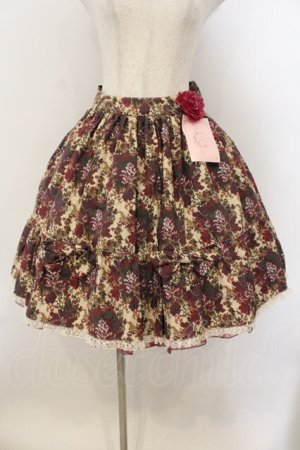 画像: metamorphose / ゴブランブーケ後ろバッスルスカート  えんじ O-26-01-24-057-ME-SK-IG-OS