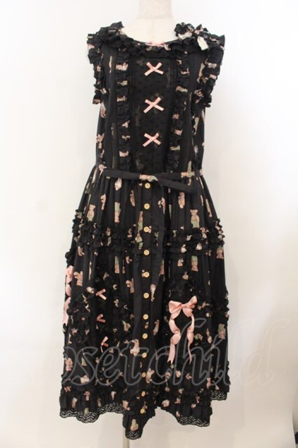 画像1: MONO GIRL / Rothenburg Bearジャンパースカート  クロ O-26-01-24-060-EL-OP-IG-OS (1)