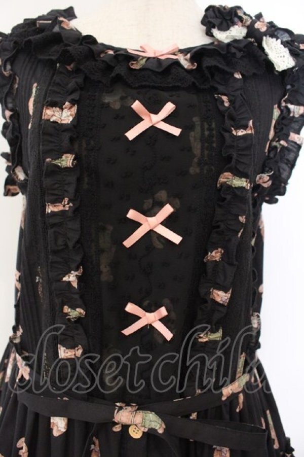 画像2: MONO GIRL / Rothenburg Bearジャンパースカート  クロ O-26-01-24-060-EL-OP-IG-OS (2)