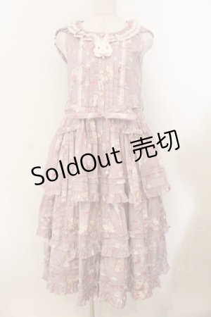 画像: Cotton Rabbit / リスとウサギのジャンパースカート S ピンク O-26-01-24-063-EL-OP-IG-OS