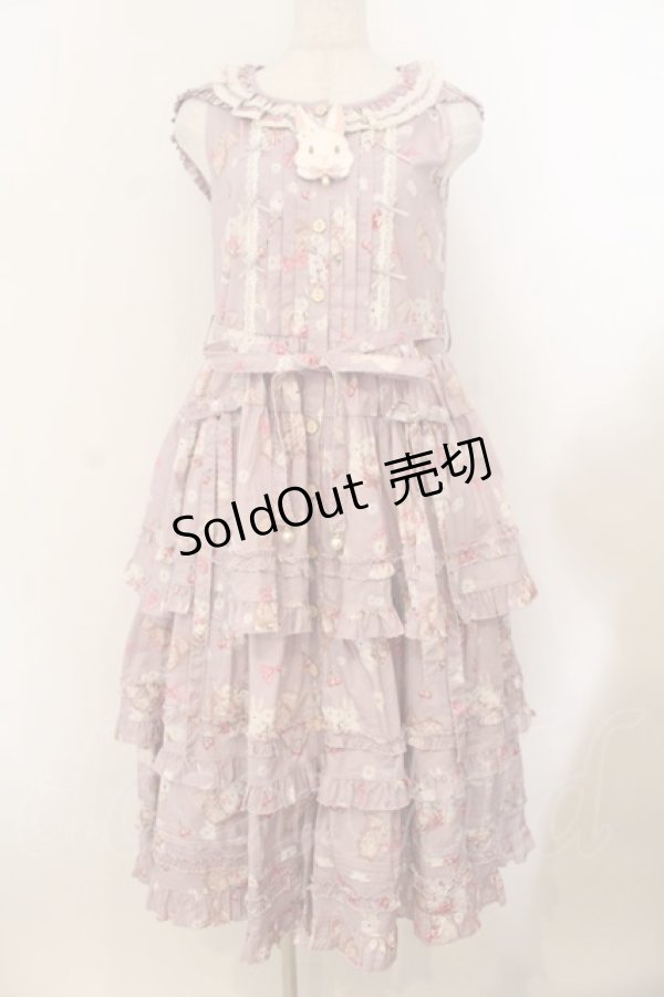 画像1: Cotton Rabbit / リスとウサギのジャンパースカート S ピンク O-26-01-24-063-EL-OP-IG-OS (1)