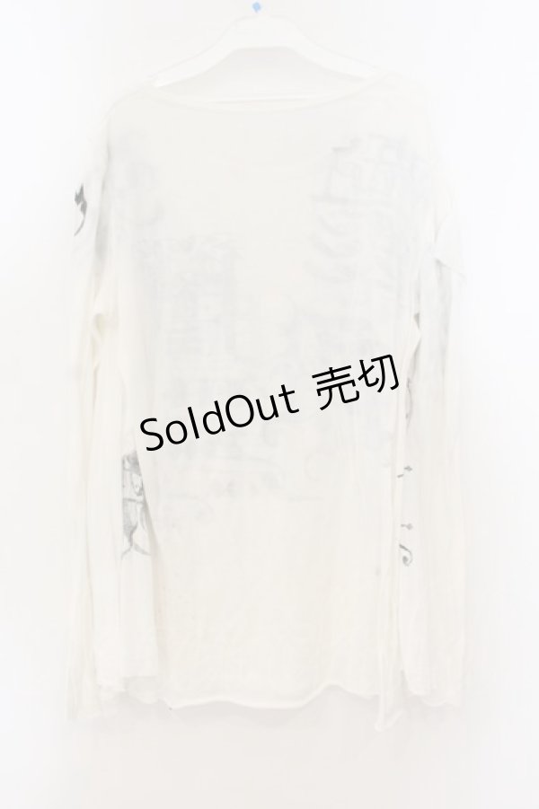 画像4: h.NAOTO / "White Shadow"Mesh Tops トップス  ホワイト O-26-01-24-008-HN-TO-IG-OS (4)