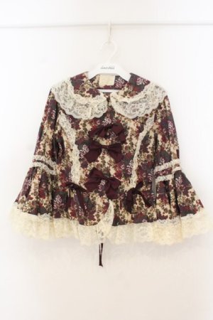 画像: metamorphose / ゴブランブーケラッパ袖ブラウス  えんじ O-26-01-24-074-ME-BL-IG-OS