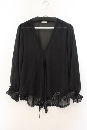 画像: axes femme / イレヘムシフォンカーデ F クロ O-26-01-24-080-AX-TO-OW-ZT007