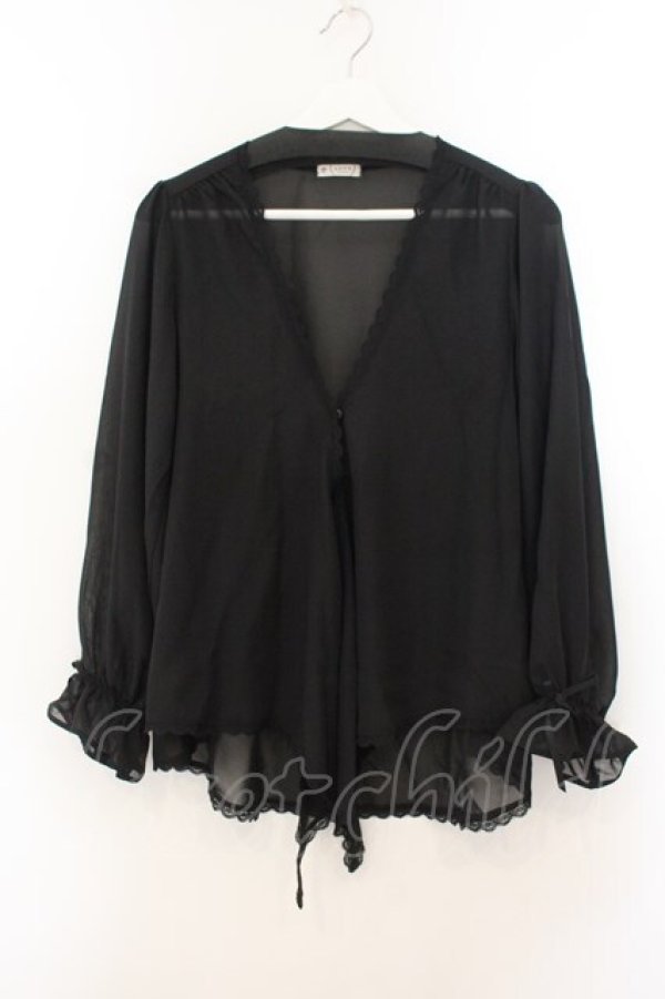 画像1: axes femme / イレヘムシフォンカーデ F クロ O-26-01-24-080-AX-TO-OW-ZT007 (1)