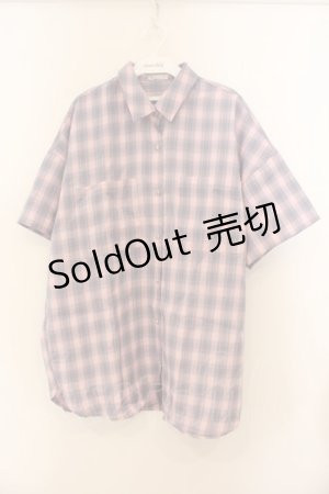 画像: axes femme / オーバーチェックシャツ F ピンク O-26-01-24-081-AX-BL-OW-ZT007