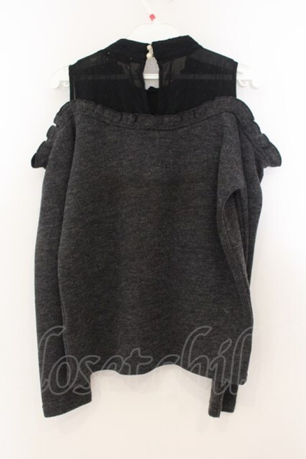 画像3: axes femme POETIQUE / インナー重ね肩開きカットプルオーバー M グレー O-26-01-24-082-AX-TO-OW-OS (3)