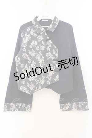 画像: axes femme / ジャカード×チャイナブラウス F コン O-26-01-24-086-AX-BL-OW-ZT003