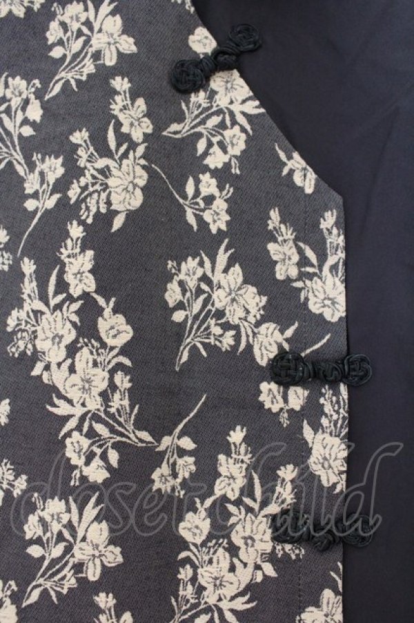 画像2: axes femme / ジャカード×チャイナブラウス F コン O-26-01-24-086-AX-BL-OW-OS (2)