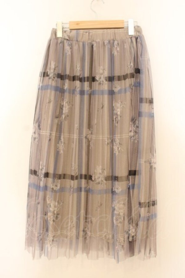 画像2: axes femme / プリントプリーツチュールスカート F ベージュ O-26-01-24-088-AX-SK-OW-ZT0126D (2)